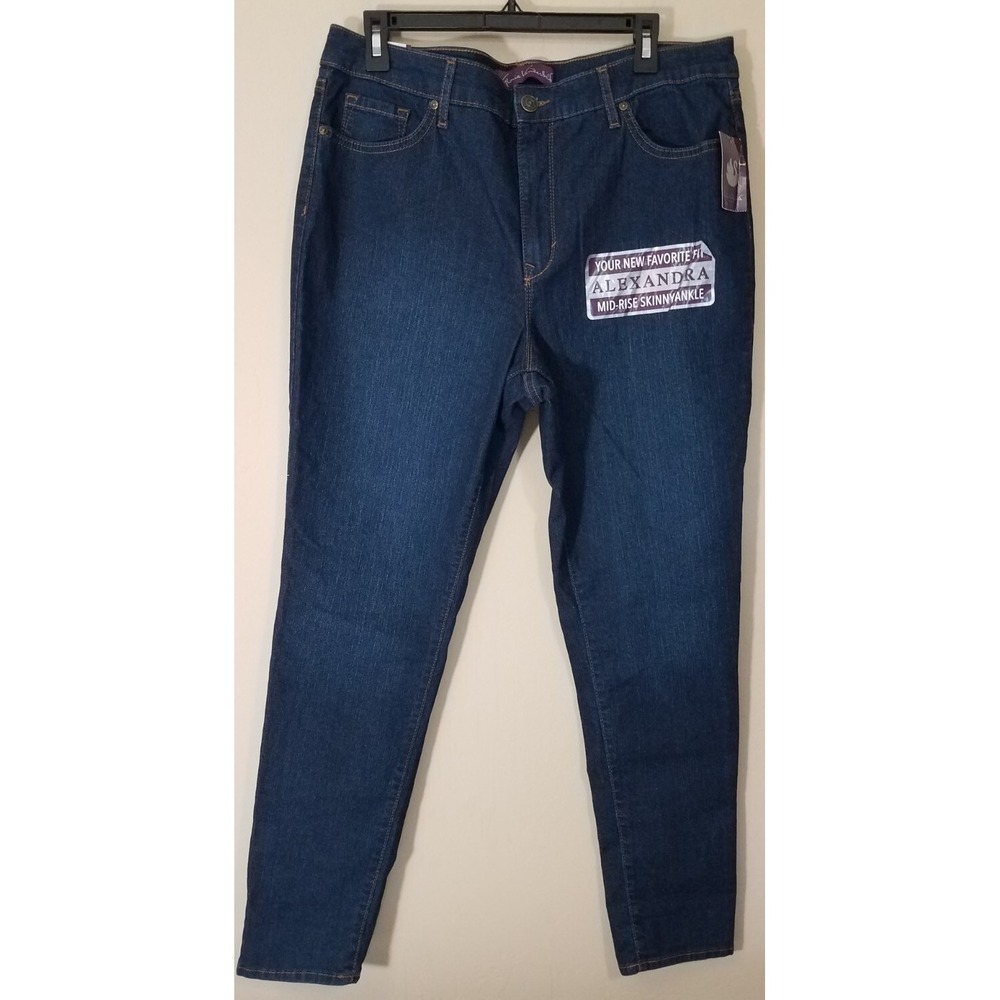 Gloria Vanderbilt Alexandria‎ Ankle Jeans Women 16 Modern Stretch Blue Pants NEW
